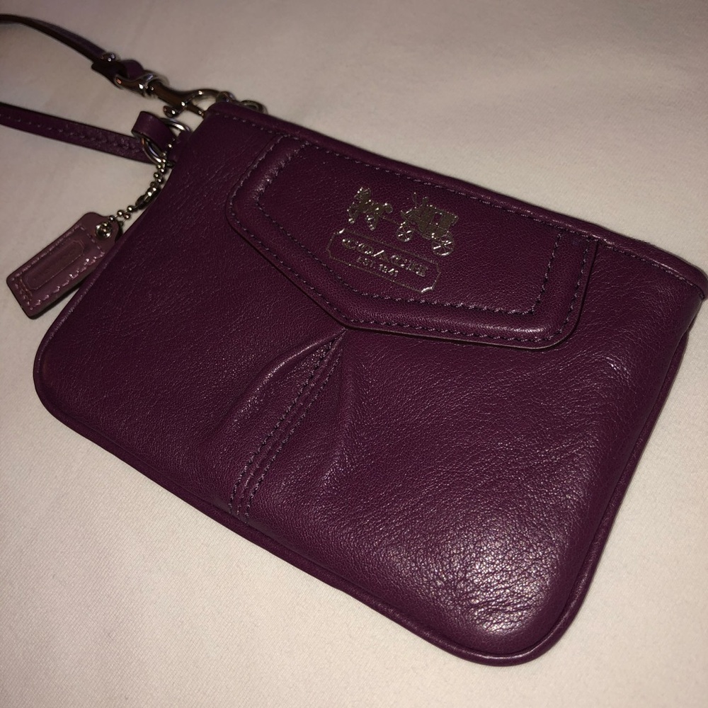 Coach dark purple wristlet